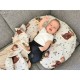 MimiNu - Aparatoare pentru patut 120x60 cm Din bumbac certificat Oeko Tex Standard 100 180x30 cm Cu panglici Teddy Bear On Moon