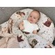 MimiNu - Aparatoare pentru patut 120x60 cm Din bumbac certificat Oeko Tex Standard 100 180x30 cm Cu panglici Teddy Bear On Moon