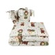 MimiNu - Lenjerie patut 3 piese Cu protectie laterala Din bumbac certificat Oeko Tex Standard 100 Pentru patut 120x60 cm Teddy B