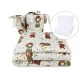 MimiNu - Set lenjerie patut 5 piese Cu pilota si perna Din bumbac certificat Oeko Tex Standard 100 Pentru patut 120x60 cm Teddy 