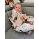 MimiNu - Set lenjerie patut 5 piese Cu pilota si perna Din bumbac certificat Oeko Tex Standard 100 Pentru patut 120x60 cm Teddy 
