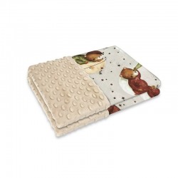 MimiNu - Paturica pufoasa cu doua fete Dimensiune 75x100 cm Din tesatura Minky si bumbac Materiale certificate Oeko Tex Standard