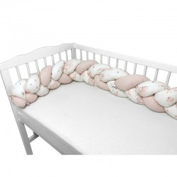 MimiNu - Protectie laterala pentru patut bebe Tip Bumper impletit Din bumbac Din materiale certificate Oeko Tex Standard 100 Lun