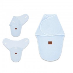 MimiNu - Sistem de infasare bebe 0 - 3 luni Din tesatura thermofrotte Blue