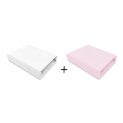 Qmini - Set 2 cearceafuri cu elastic pentru patut leagan sau patut co-sleeper 90x50 cm Din bumbac Material certificat Oeko Tex S