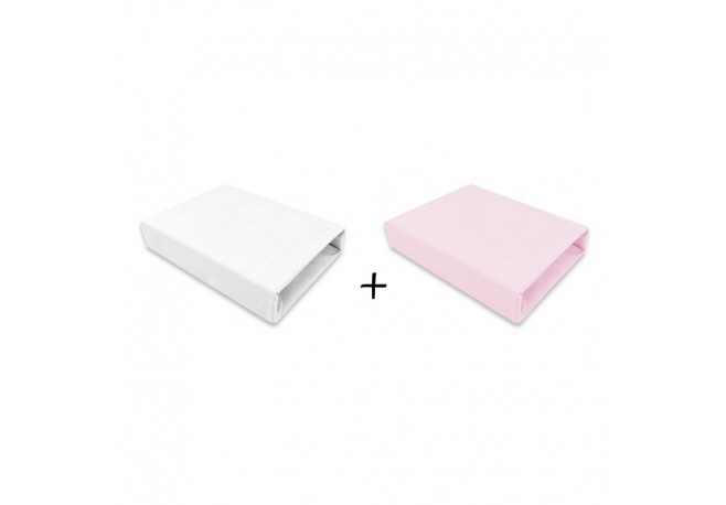 Qmini - Set 2 cearceafuri cu elastic pentru patut leagan sau patut co-sleeper 90x50 cm Din bumbac Material certificat Oeko Tex S