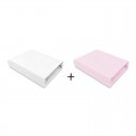 Qmini - Set 2 cearceafuri cu elastic pentru patut leagan sau patut co-sleeper 90x50 cm Din bumbac Material certificat Oeko Tex S
