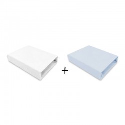 Qmini - Set 2 cearceafuri cu elastic pentru patut leagan sau patut co-sleeper 90x50 cm Din bumbac Material certificat Oeko Tex S