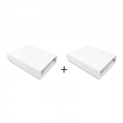 Qmini - Set 2 cearceafuri cu elastic pentru patut leagan sau patut co-sleeper 90x50 cm Din bumbac Material certificat Oeko Tex S