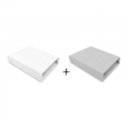 Qmini - Set 2 cearceafuri cu elastic pentru patut leagan sau patut co-sleeper 90x50 cm Din bumbac Material certificat Oeko Tex S