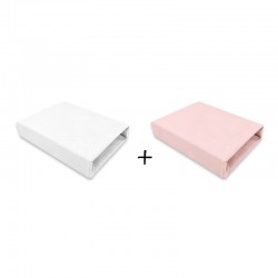 Qmini - Set 2 cearceafuri cu elastic pentru patut leagan sau patut co-sleeper 90x50 cm Din bumbac Material certificat Oeko Tex S