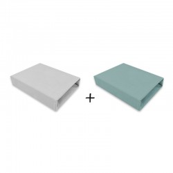 Qmini - Set 2 cearceafuri cu elastic pentru patut leagan sau patut co-sleeper 90x40 cm Din bumbac Material certificat Oeko Tex S