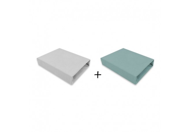 Qmini - Set 2 cearceafuri cu elastic pentru patut leagan sau patut co-sleeper 90x40 cm Din bumbac Material certificat Oeko Tex S