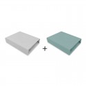 Qmini - Set 2 cearceafuri cu elastic pentru patut leagan sau patut co-sleeper 90x40 cm Din bumbac Material certificat Oeko Tex S