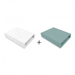Qmini - Set 2 cearceafuri cu elastic pentru patut leagan sau patut co-sleeper 90x40 cm Din bumbac Material certificat Oeko Tex S