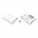 MimiNu - Set 2 cearceafuri cu elastic pentru patut leagan sau patut co-sleeper 90x50 cm Din bumbac Material certificat Oeko Tex 
