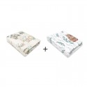 MimiNu - Set 2 cearceafuri cu elastic pentru patut leagan sau patut co-sleeper 90x40 cm Din bumbac Material certificat Oeko Tex 