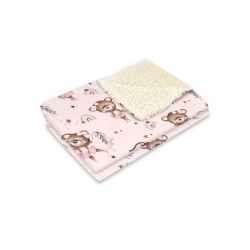 MimiNu - Paturica calduroasa si pufoasa Cu doua fete Dimensiune 70x100 cm Din tesatura imitatie de lana si bumbac Materiale cert