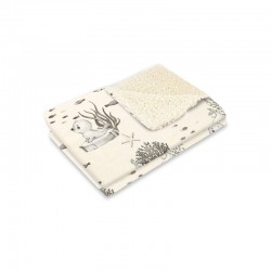 MimiNu - Paturica calduroasa si pufoasa Cu doua fete Dimensiune 70x100 cm Din tesatura imitatie de lana si bumbac Materiale cert