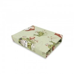 Qmini - Cearceaf cu elastic pentru patut 120X60 cm Din bumbac certificat Oeko Tex Standard 100 Frogs