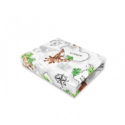 Qmini - Cearceaf cu elastic pentru patut 120X60 cm Din bumbac certificat Oeko Tex Standard 100 The continents