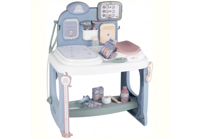 Centru de ingrijire pentru papusi Smoby Baby Care Center albastru cu accesorii