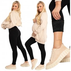 Colanti imblaniti fara cusaturi pentru femei si gravide Din bambus poliamida si elastan Masura M/L Negru