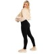 Colanti imblaniti fara cusaturi pentru femei si gravide Din bambus poliamida si elastan Masura XL/XXL Negru