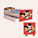 Pat mickey sertar ,saltea si noptiera inclusa