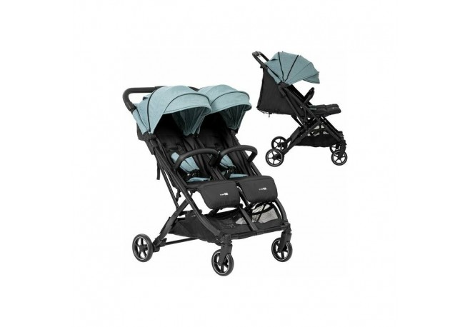 Carucior gemeni Active Twin Cadru din aluminiu Spatar reglabil Pliere compacta Conform cu standardul european de securitate EN 1