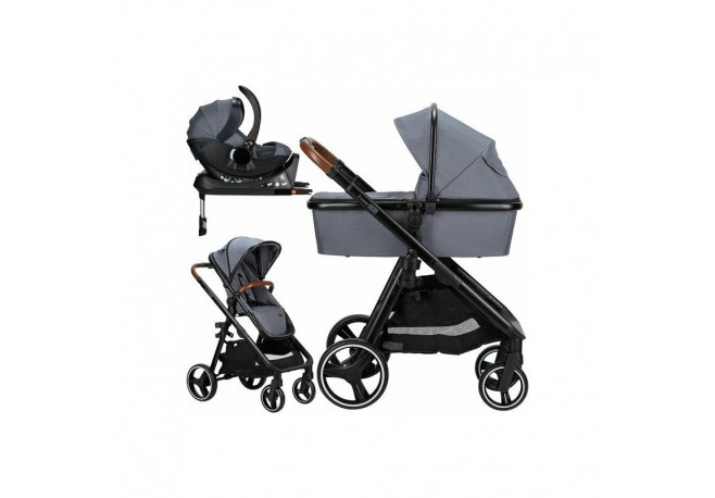 Carucior 4 in 1 Bloom Cu cadru din aluminiu Cu landou Scoica auto cu baza isofix Parte sport cu sezut reversibil Geanta pentru m