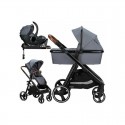 Carucior 4 in 1 Bloom Cu cadru din aluminiu Cu landou Scoica auto cu baza isofix Parte sport cu sezut reversibil Geanta pentru m
