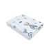 Qmini - Cearceaf cu elastic pentru patut 120X60 cm Din bumbac certificat Oeko Tex Standard 100 Teddy Bears on Rainbow Blue
