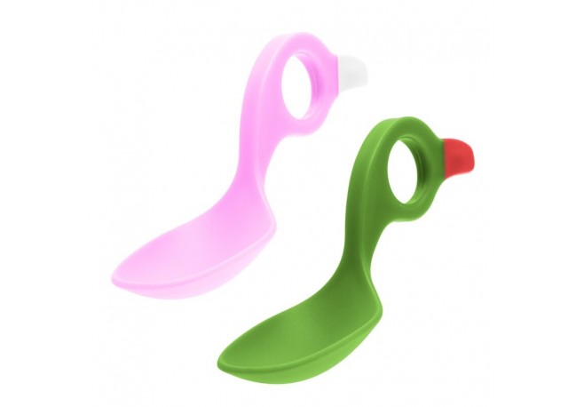 I CAN - Set 2 lingurite cu multiple modalitati de prindere Pink/Green