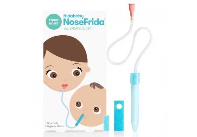 FridaBaby - Aspirator nazal pentru bebelusi Construit in Suedia de medicii ORL Fara ftalati si BPA Transparent