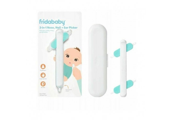 Fridababy - Dispozitiv de curatare multifunctional Cu 4 capete Pentru unghii mucoasa nazala urechi si alte parti ale corpului Re