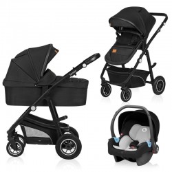 Lionelo - Carucior Bianka 3 in 1 Cadru aluminiu Cu landou intarit si salteluta moale Maner ajustabil Include saculet de picioare