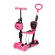 Trotineta 5 in 1 cu sezut si 3 roti cu LED Ecotoys YM-SW-6 - Roz