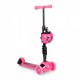 Trotineta 5 in 1 cu sezut si 3 roti cu LED Ecotoys YM-SW-6 - Roz