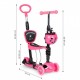 Trotineta 5 in 1 cu sezut si 3 roti cu LED Ecotoys YM-SW-6 - Roz