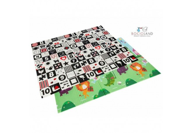 Bocioland - Covoras de joaca Party Pliabil Protectie impotriva loviturilor Dimensiune mare 200 x 150 cm Cu Imprimeu pe ambele pa