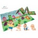 Bocioland - Covoras de joaca Party Pliabil Protectie impotriva loviturilor Dimensiune mare 200 x 150 cm Cu Imprimeu pe ambele pa