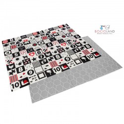 Bocioland - Covoras de joaca Honeycomb Pliabil Protectie impotriva loviturilor Dimensiune mare 200 x 150 cm Cu Imprimeu pe ambel