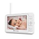 Lionelo - Videofon Babyline 8.3 Cu termometru Cu melodii Comunicare in 2 sensuri Rotire 360 grade Alb