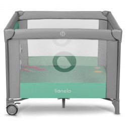 Lionelo - Tarc de joaca Pliabil Include covor educational incorporat cu 4 jucarii Velcro si geanta de transport Cu roti si inchi