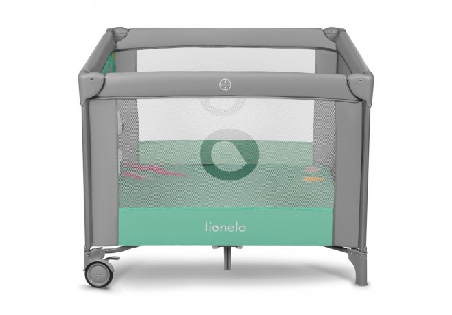 Lionelo - Tarc de joaca Pliabil Include covor educational incorporat cu 4 jucarii Velcro si geanta de transport Cu roti si inchi