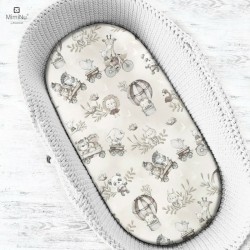 MimiNu - Cearceaf cu elastic pentru landou carucior si cosulet Dimensiune 80x35 cm Din bumbac certificat Oeko Tex Standard 100 D