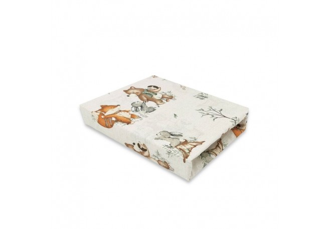 MimiNu - Cearceaf cu elastic pentru patut 120X60 cm Din bumbac certificat Oeko Tex Standard 100 Design Time for fun