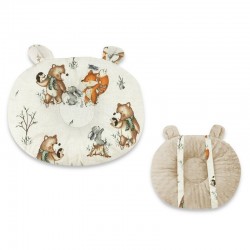 MimiNu - Perna bebelusi Ursulet Multifunctionala Cu doua fete Tesatura pufoasa minky si bumbac Materiale certificate Oeko Tex St