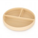 Petite&Mars - Farfurie compartimentata Take&Match Rotunda Cu ventuza si 3 compartimente Silicon Fara BPA 500 ml 6 luni+ Bej